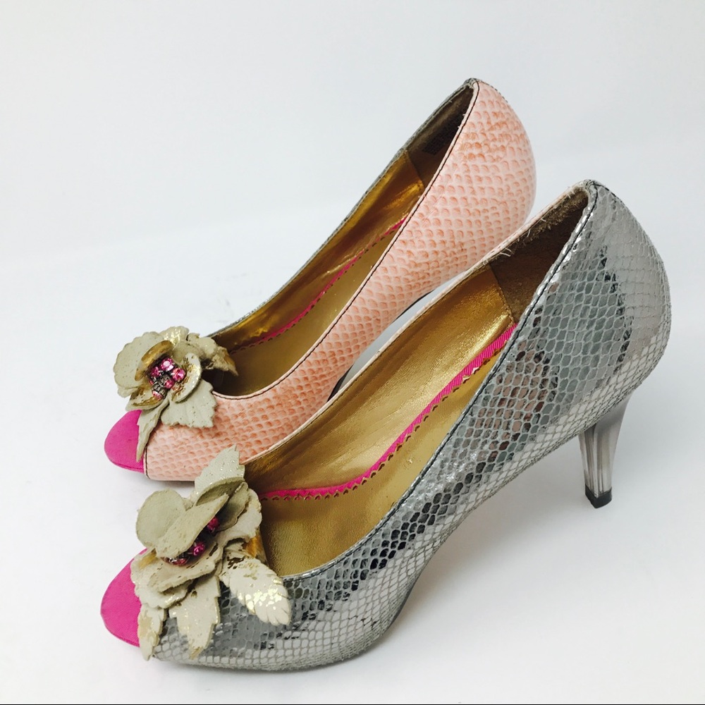 Poetic License Bloom Artsy Peep Toe Floral Heels - Picture 5 of 8